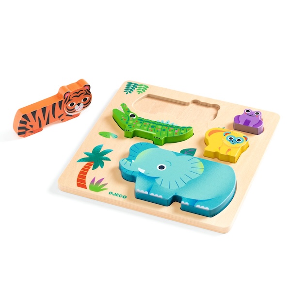 PUZZLE ENCASTREMENT BOIS WOODY WILD - DJECO – Image 3
