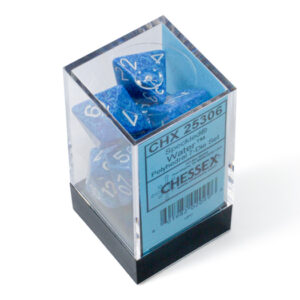 SET DE 7 DÉS - GRANITE - WATER BLEU:BLANC - CHX25306