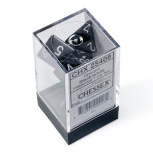 SET DE 7 DÉS - OPAQUE NOIR:BLANC - CHX25408