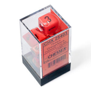 SET DE 7 DÉS - OPAQUE - ORANGE:NOIR - CHX25403