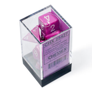 SET DE 7 DÉS - OPAQUE VIOLET CLAIR:BLANC - CHX25427