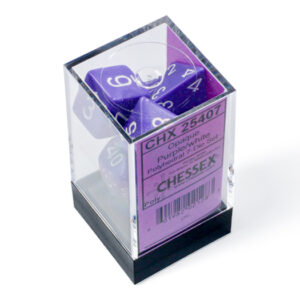 SET DE 7 DÉS - OPAQUE - VIOLET:BLANC - CHX25407