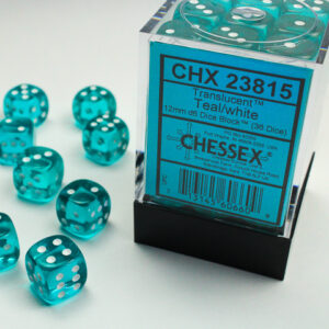 SET DE DÉS - TRANSPARENT TURQUOISE:BLANC - CHX23815