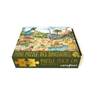 MINI PUZZLE CARTES D'ART : DINOSAURES - 50 PIECES