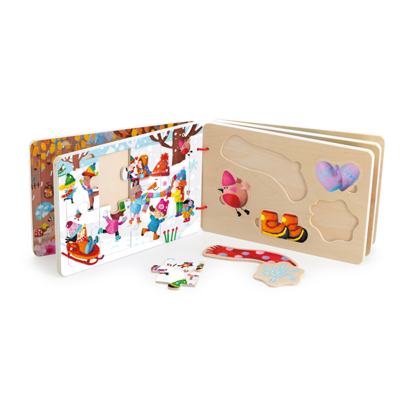 LIVRE PUZZLE BOIS VILAC : LES 4 SAISONS - 8 PIECES – Image 2